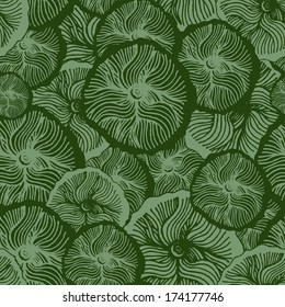 Vector abstract seamless pattern. Hand drawn flowers pattern