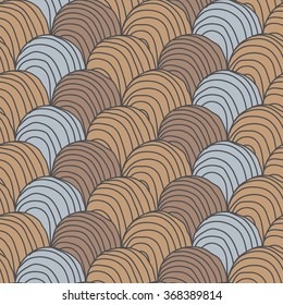 Vector abstract seamless pattern, hand drawn pattern, waves background.Seamless pattern can be used for wallpaper, pattern fills, web page background, surface textures. grey and brown colors