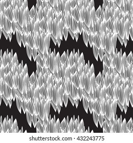 Vector abstract seamless pattern with hand drawn twisted lines.