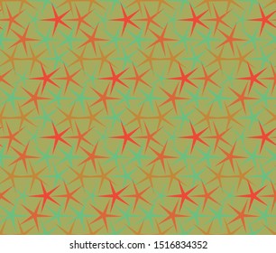 Vector abstract seamless pattern with hexagons of different colors. Textile background for package, cover, greeting cards.