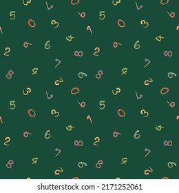 Vector - Abstract seamless pattern of many number on blackboard background. Can be use for print, paper, fabric. 