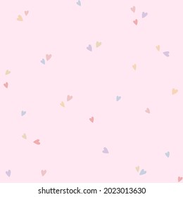 Vector - Abstract seamless pattern of mini heart on pink background. Pastel color. Can be use for print, paper, fabric, wrapping, origami, card, wed. Valentine's, Wedding.