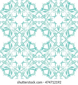 Vector abstract seamless pattern. Muslim sharp allover print. Floral asian backdrop. Snowflakes print.