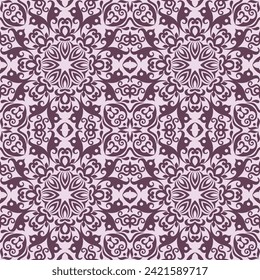 Vector abstract seamless pattern. Nature vintage ornamental background. Hand drawn, not AI