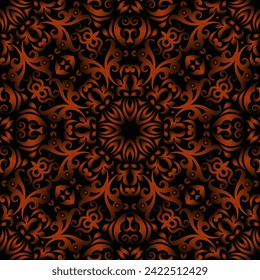 Vector abstract seamless pattern. Nature vintage ornamental background. Hand drawn, not AI