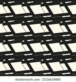 motif abstrait Image vectorielle harmonieux peint avec des rhombus brosse.Texture moderne et élégante.Blanc et noir