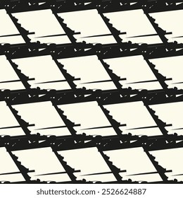 motif abstrait Image vectorielle harmonieux peint avec des rhombus brosse.Texture moderne et élégante.Blanc et noir