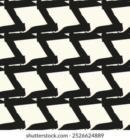 motif abstrait Image vectorielle harmonieux peint avec des rhombus brosse.Texture moderne et élégante.Blanc et noir
