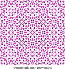 Vector Abstract Seamless Pattern in purple colors. Vintage Color Geometric East Ornament Pattern. Boho Style.