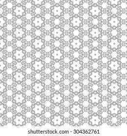Vector abstract seamless pattern. Repeating geometric tiles with hexagonal mesh of triangles and geometric shapes