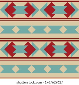 Vector abstract seamless pattern in Santa Fe design style