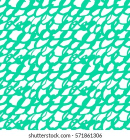 Vector abstract seamless pattern with scribble. White and blue colors.