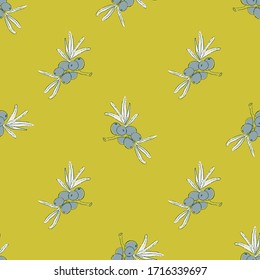 vector abstract seamless pattern. Sea buckthorn theme