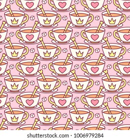 vector abstract seamless pattern. Simple Little Princess concept for girl. Fill drawing illustration. Cute childish fabric background. Print art graphic backdrop texture. Wrapping design for kids 088
