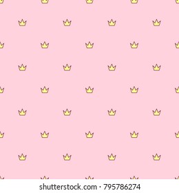 vector abstract seamless pattern. Simple Little Princess concept for girl. Fill drawing illustration. Cute childish fabric background. Print art graphic backdrop texture. Wrapping design for kids 015