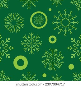 Vector abstract seamless pattern with snow flakes