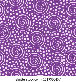 Vector Abstract Seamless Pattern with spirals. 