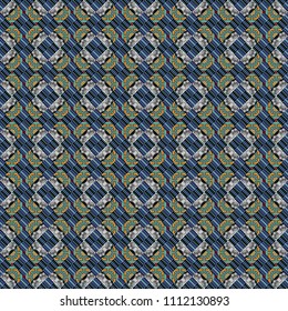 Vector abstract seamless pattern, stylized pattern background, tiles pattern in gray, blue and black colors.