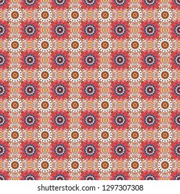 Vector abstract seamless pattern, stylized pattern background, tiles pattern in brown, beige and white colors.
