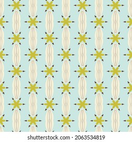 Vector abstract seamless pattern with stylized cactus flowers.