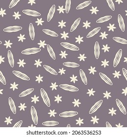 Vector abstract seamless pattern with stylized cactus flowers.