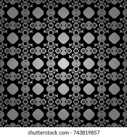 Vector abstract seamless pattern, stylized pattern background, tiles pattern in gray, black and white colors.