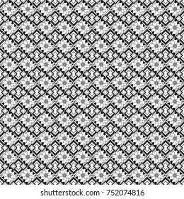 Vector abstract seamless pattern, stylized pattern background, tiles pattern in black, white and gray colors.