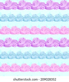 Vector abstract seamless pattern with sweet colorful cream stripes