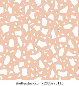 Vector abstract seamless pattern. Terrazzo floor tile imitation, stone texture. Trendy design for fabric, wrapping, backgrounds, wallpaper, textile.