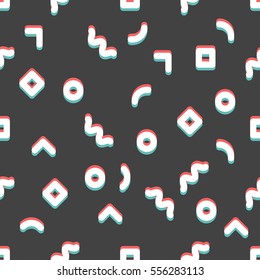 Vector abstract seamless pattern in trendy pop art linear style - abstract background and texture