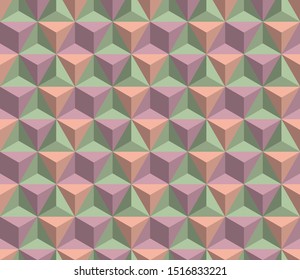 Vector abstract seamless pattern with triangles of different colors. Textile background for package, cover, greeting cards.