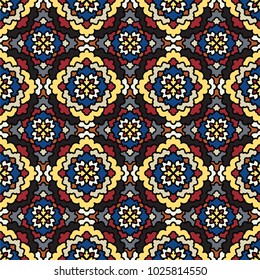 Vector Abstract Seamless Pattern. Vintage Color Geometric East Ornament Pattern. Ethnic decorative element. Boho Style.