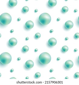 Vector abstract seamless pattern with voluminous balls.