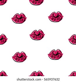 Vector abstract seamless pattern for your design. Kiss. Trendy background for your design fabric, wallpaper, t-shirts.