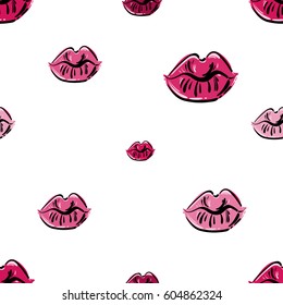 Vector abstract seamless pattern for your design. Kiss. Trendy background for your design fabric, wallpaper, t-shirts.