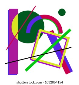 vector. Abstract seamless patterns 80's-90's styles. Trendy memphis style. Colorful geometric background set.