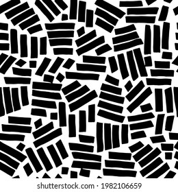 Vector abstract seamless pattrn. Hand drawn grungy strokes.