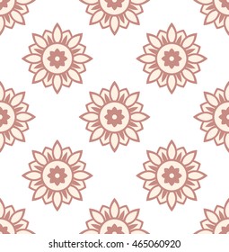 Vector abstract seamless red flowers pattern. Texture. 