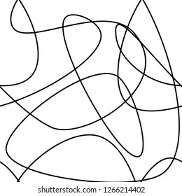 Vector abstract seamless scribble background. Fantasy modern tangled pattern. Digital tortuous design. Creative tangled composition.