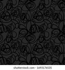 Vector abstract seamless scribble background. Fantasy modern colorful tangled pattern. Vibrant art chaos backdrop. Digital tortuous design. Creative tangled composition.