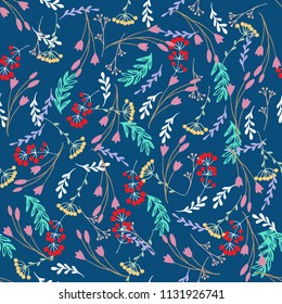 Vector abstract seamless simple floral pattern. Flower pattern. Spring pattern. Pattern for textiles or for cover. Wallpaper. Hand draw.