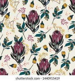 Vector abstract seamless simple floral pattern. Flower pattern. Spring pattern. Pattern for textiles or for cover. Wallpaper. Hand draw.