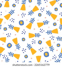 Vector abstract seamless simple floral pattern. Flower pattern. Spring pattern. Pattern for textiles or for cover. Wallpaper. Hand draw.