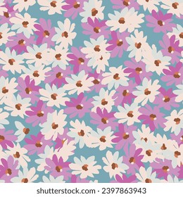 Vector abstract seamless simple floral pattern. Flower pattern. Spring pattern. Pattern for textiles or for cover. Wallpaper.