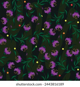 Vector abstract seamless simple floral pattern. Flower pattern. Spring pattern. Pattern for textiles or for cover. Wallpaper. Hand drawn, new year and christmas