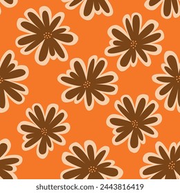 Vector abstract seamless simple floral pattern. Flower pattern. Spring pattern. Pattern for textiles or for cover. Wallpaper. Hand drawn, new year and christmas