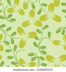 Vector abstract seamless simple floral pattern. Flower pattern. Spring pattern. Pattern for textiles or for cover. Wallpaper. Hand drawn.