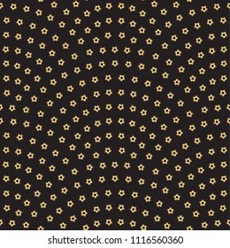 Vector abstract seamless striped pattern, geometrical fan shaped layout. Golden metallic soccer balls on a dark grey background. Football background, modern wallpaper, wrapping paper, page fill