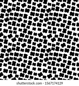 Vector abstract seamless texture. Black crosses on a white background