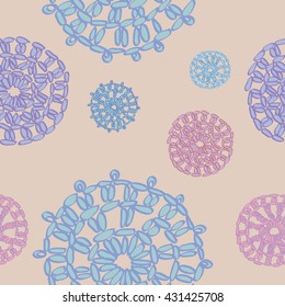 Vector abstract seamless texture, composition on the basis of manually drawn sample knitted crochet.